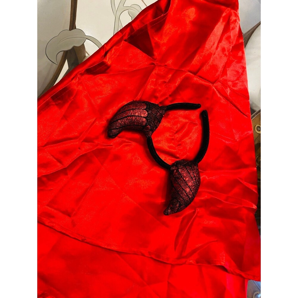 Child’s Halloween Devils Satin Cape with Headband